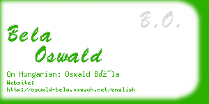 bela oswald business card